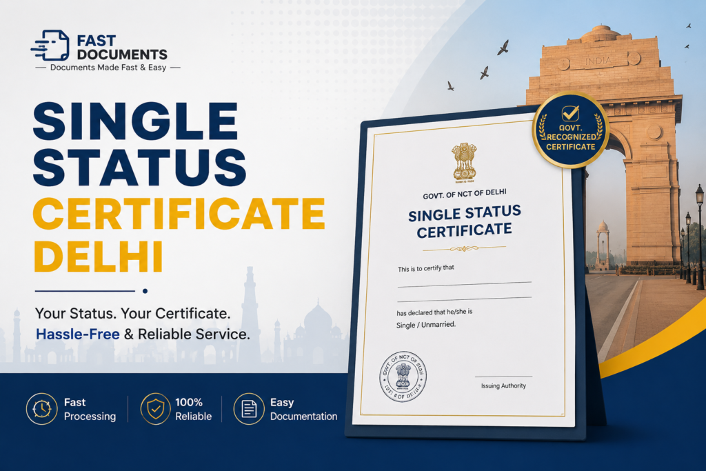 Single Status Certificate Delhi Fast Documents