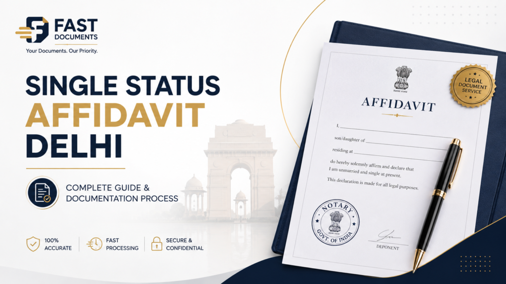 Single Status Affidavit Delhi Fast Documents