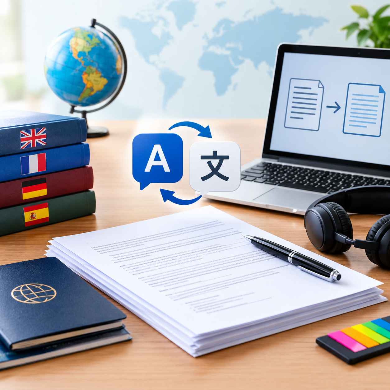 Document translation service for professional multilingual document translation