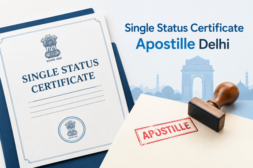 Single Status Certificate Apostille Delhi